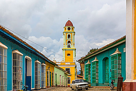 地标,特立尼达,钟楼,方济各会修道院,建造,圣斯皮里图斯,省,古巴,共和国,大安的列斯群岛,加勒比