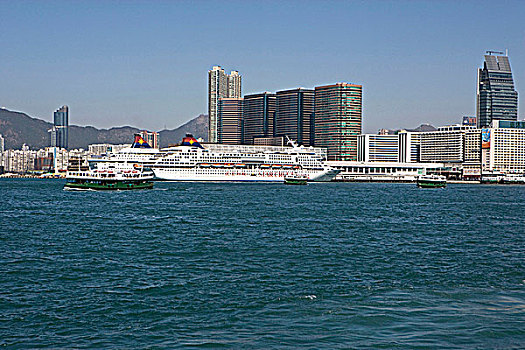 游船,锚定,海洋,车站,香港