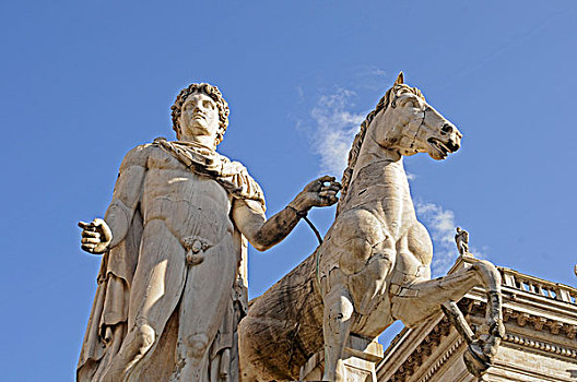 广场,坎皮多利奥,雕塑,特写,卡皮托利尼山,罗马,拉齐奥,意大利,欧洲