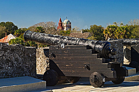 大炮,要塞,墙壁,国家纪念建筑,佛罗里达