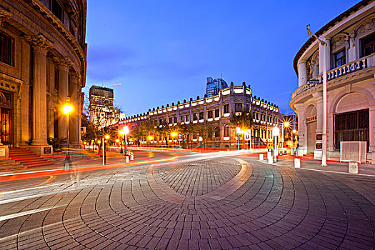 天津小洋楼,解放北路金融街,夜景