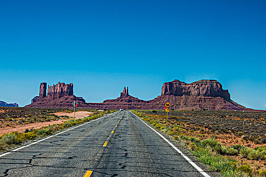 长,道路,纪念碑谷,亚利桑那,美国
