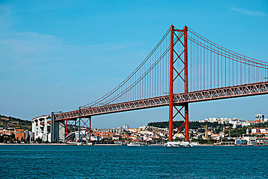 桥,四月,上方,河,塔古斯河,里斯本,葡萄牙,欧洲