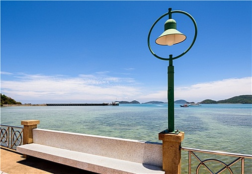 灯,海上,视点,岬角,普吉岛,泰国