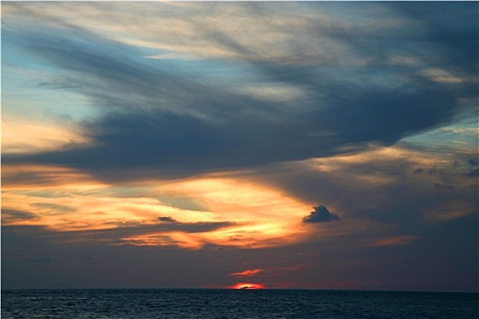 日落,印度洋