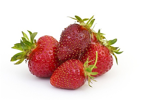 新鲜,草莓,隔绝,白色背景