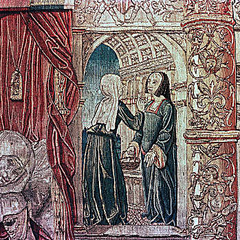 挂毯,特写,法国,早,16世纪