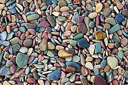 彩色,石头,岸边,中间,瓦特顿湖,瓦特顿湖国家公园,艾伯塔省,加拿大