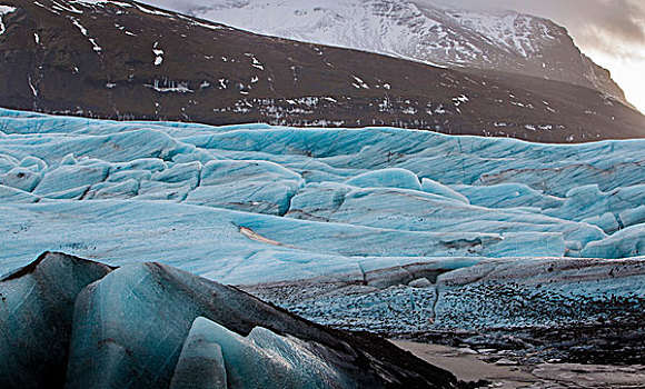 冰河,泻湖,南方,区域,冰岛,欧洲