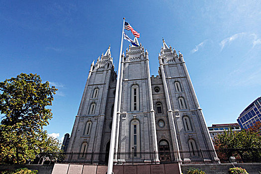摩门教大教堂,摩门圣殿,北美洲,美国,犹他州,风景,全景,文化,景点,旅游