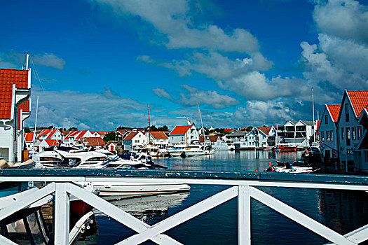挪威,港口,风景,桥