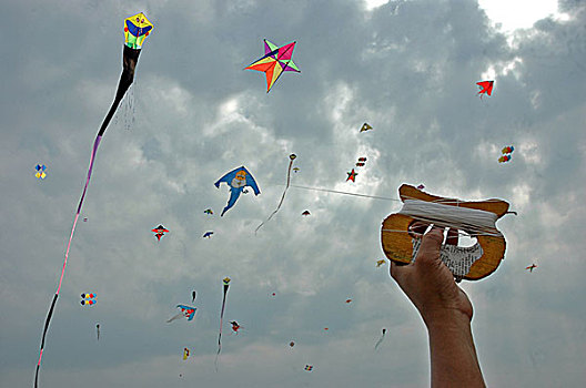 庆贺,市场,孟加拉,一月,2008年,风筝,流行,孩子,成年