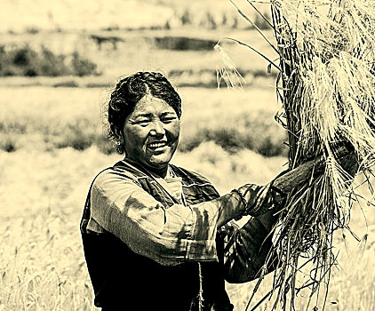 西藏农妇