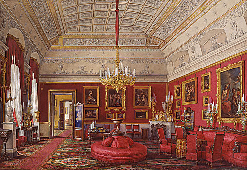 室内,冬宫,第一,公寓,大,学习,公主,玛丽亚,1867年,艺术家
