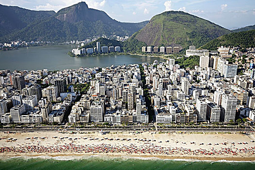 巴西,航拍,海岸线,城市,里约热内卢