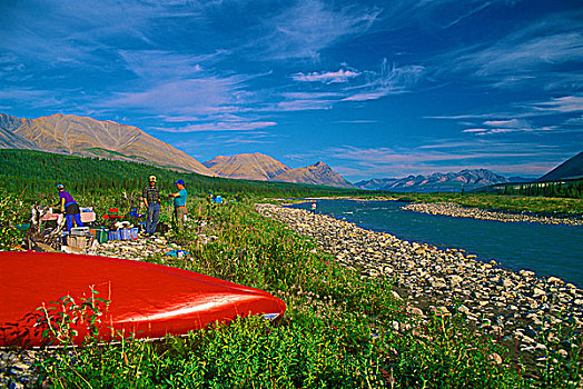 独木舟,河,加拿大