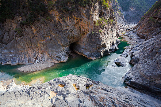 陕西咸阳郑国渠风景区泾河大峡谷