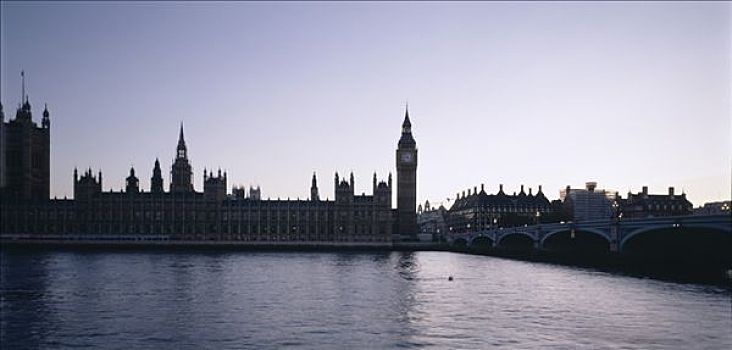 议会大厦,大本钟,风景,伦敦桥