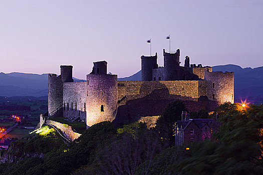 威尔士,格温内思郡,城堡,黎明,迟,13世纪,一个,强悍,要塞