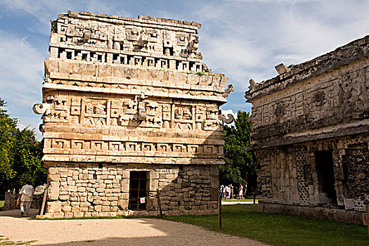 墨西哥,奇琴伊察,寺院,遮盖,宗教,玛雅,雕刻