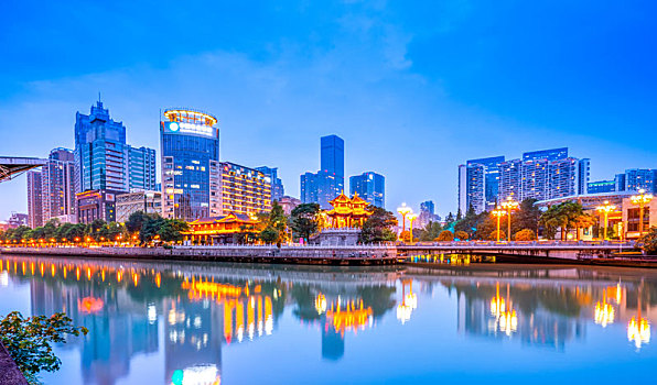 成都锦江安顺廊桥夜景