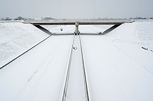 高速公路,遮盖,雪,米斯郡,爱尔兰