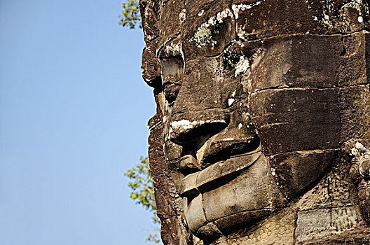 柬埔寨,收获,吴哥,神秘,石头,脸,塔,巴扬寺,吴哥窟