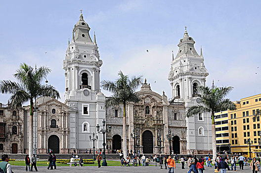 大教堂,利马,广场,阿玛斯,历史,中心,秘鲁,南美,拉丁美洲