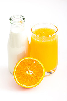 鲜果牛奶橙汁饮品