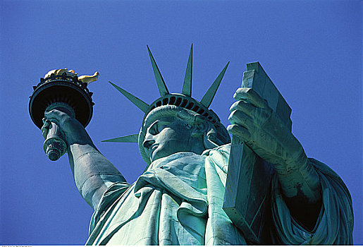 仰视,自由女神像,天空,纽约,美国