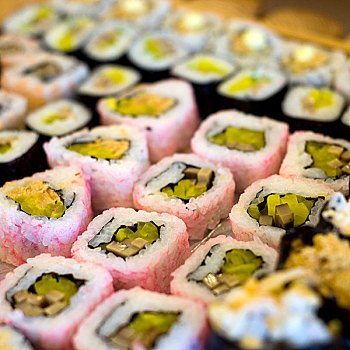 不同,选择,美味,日本,寿司卷