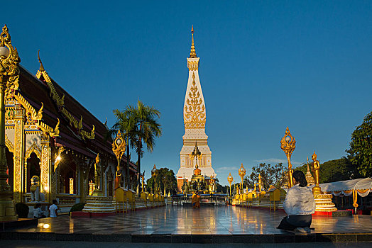 契迪,寺院,蓝色,钟点,寺庙,省,泰国,亚洲