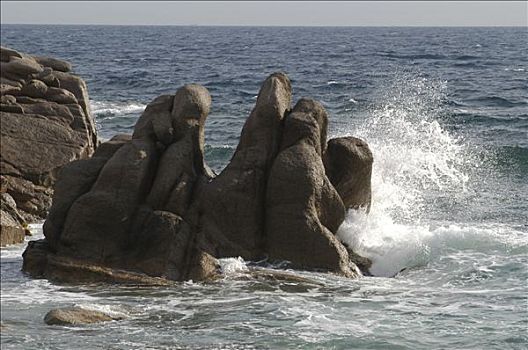 科西嘉岛,石头,海边