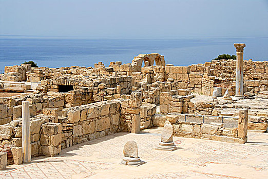 古旧,柱子,墙壁,早,基督教,大教堂,库伦古剧场,靠近,利马索,塞浦路斯,南方,塞浦路斯共和国,地中海,欧洲