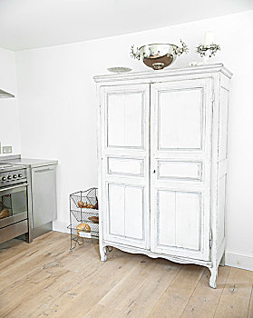白色,涂绘,橱柜套件,厨房,屋舍,室内,英国