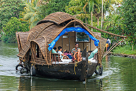 游轮,船,死水,喀拉拉,印度