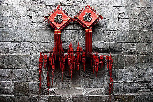 重庆湖广会馆里祈福墙与祈福牌