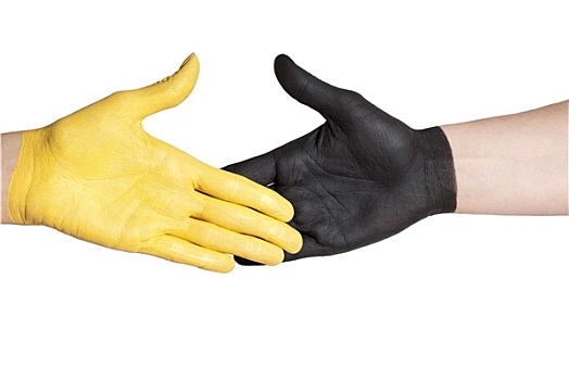 握手,黄色,黑色
