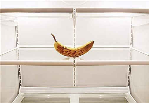 老,香蕉,空,冰箱