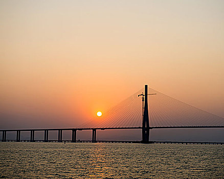 吊桥,上方,海洋,中国