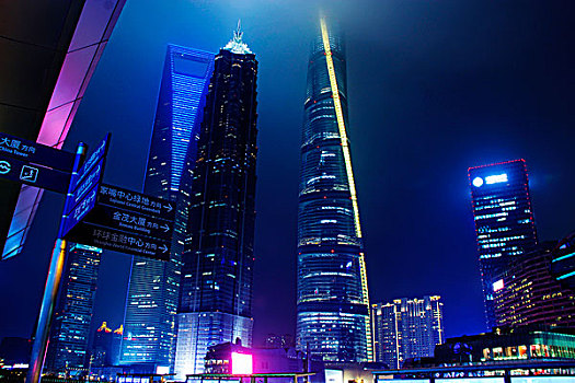 陆家嘴,上海夜景,夜色上海
