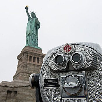 双筒望远镜,自由女神像,纽约,美国