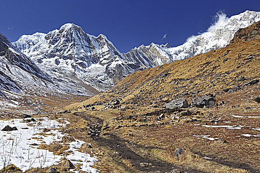 尼泊尔,安纳普尔纳峰,保护区,跋涉,露营,喜马拉雅山