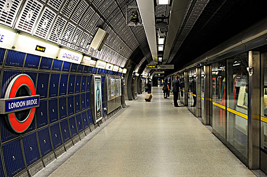 英格兰,伦敦,伦敦桥,乘客,等待,地铁,喜庆,线条,站台,地铁站