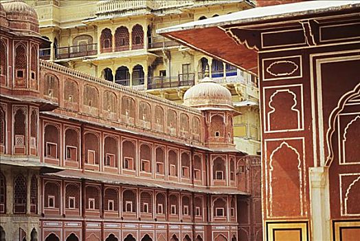 印度,宫殿,不同,彩色,建筑,设计