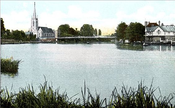 桥,教堂,白金汉郡,20世纪,艺术家,未知