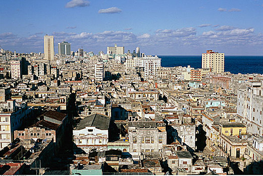 俯视,城市,哈瓦那,古巴