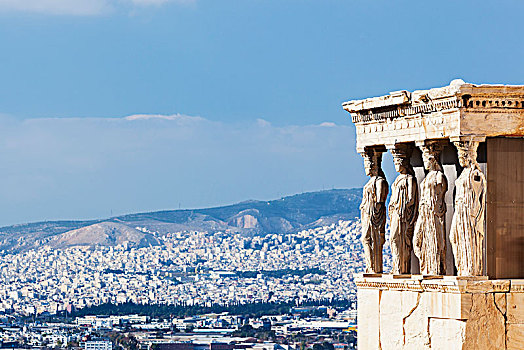 女像柱,门廊,伊瑞克提翁神庙,雅典,希腊