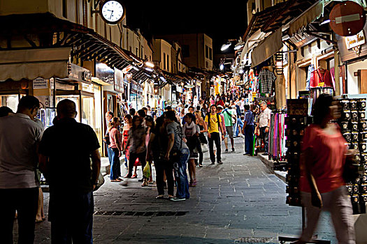 街道,夜晚,流行,购物,历史,地区,罗得斯,希腊,欧洲