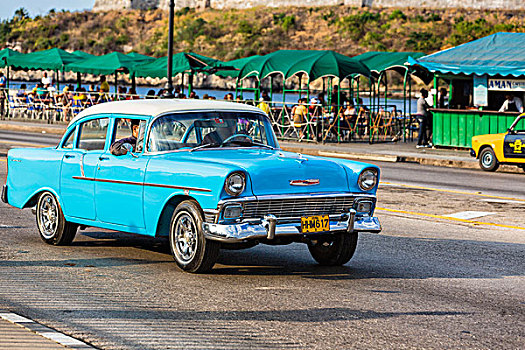 老爷车,街上,哈瓦那,古巴,共和国,大安的列斯群岛,加勒比